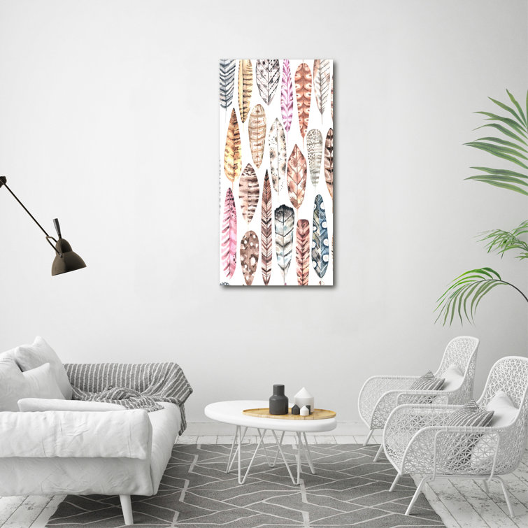 Latitude Vive Colourful Feathers Wrapped Canvas Art Prints Wayfair